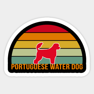 Portuguese Water Dog Vintage Silhouette Sticker